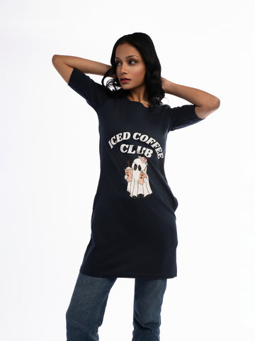Ziddi Prints Coffee Lovers Night T-Shirt Dress