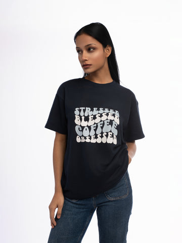 Ziddi Prints Coffee - Lover’s Terry Oversized T-Shirt