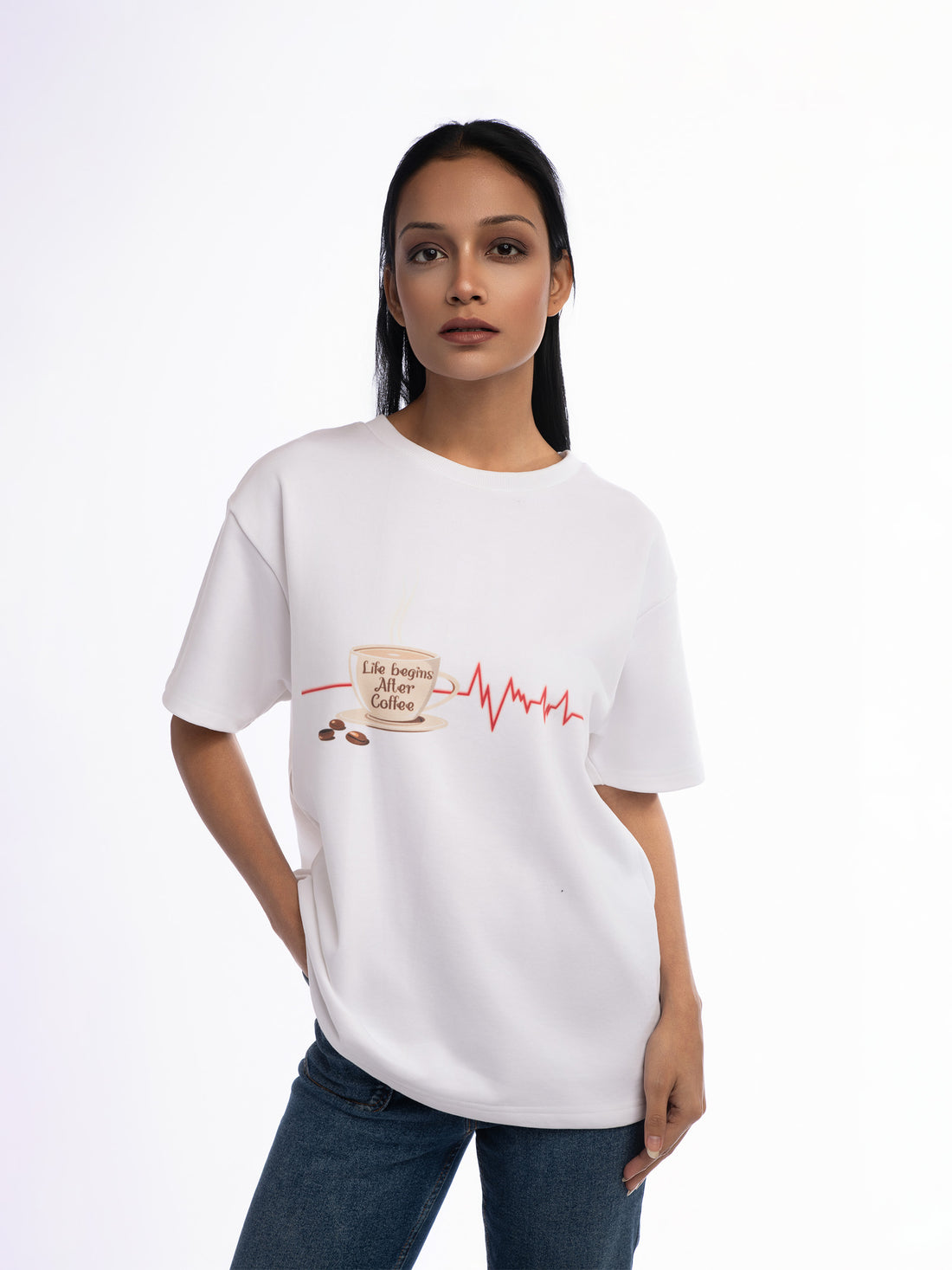 Ziddi Prints Coffee - Loverβs Terry Oversized T-Shirt