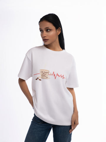 Ziddi Prints Coffee - Lover’s Terry Oversized T-Shirt