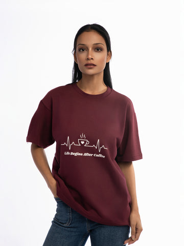 Ziddi Prints Coffee - Lover’s Terry Oversized T-Shirt