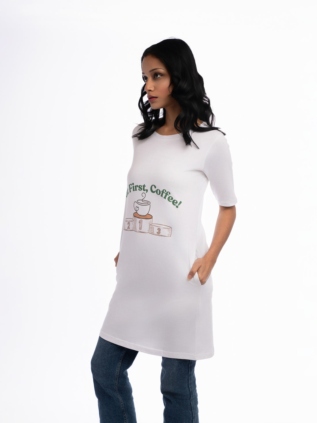 Ziddi Prints Coffee Lovers Night T-Shirt Dress