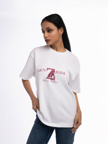 Ziddi Prints Gen-Z Terry Oversized T- Shirt