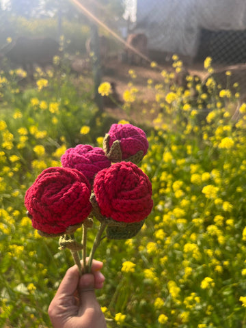 Ziddi Prints- Blooming Bouquet- Handmade 2 Pink 2 Red roses