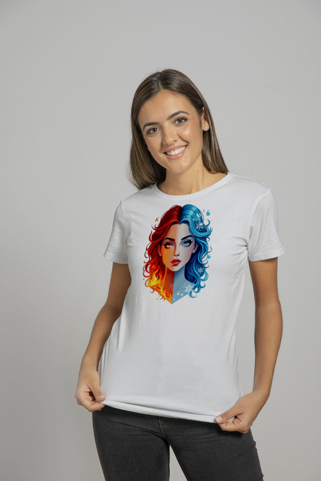Ziddi Prints Cool Woman on Fire Supima T-Shirt β Embrace Passion and Power