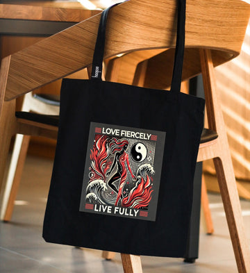 Ziddi Prints – Love Fiercely, Live Fully-Everyday Large Tote Bag