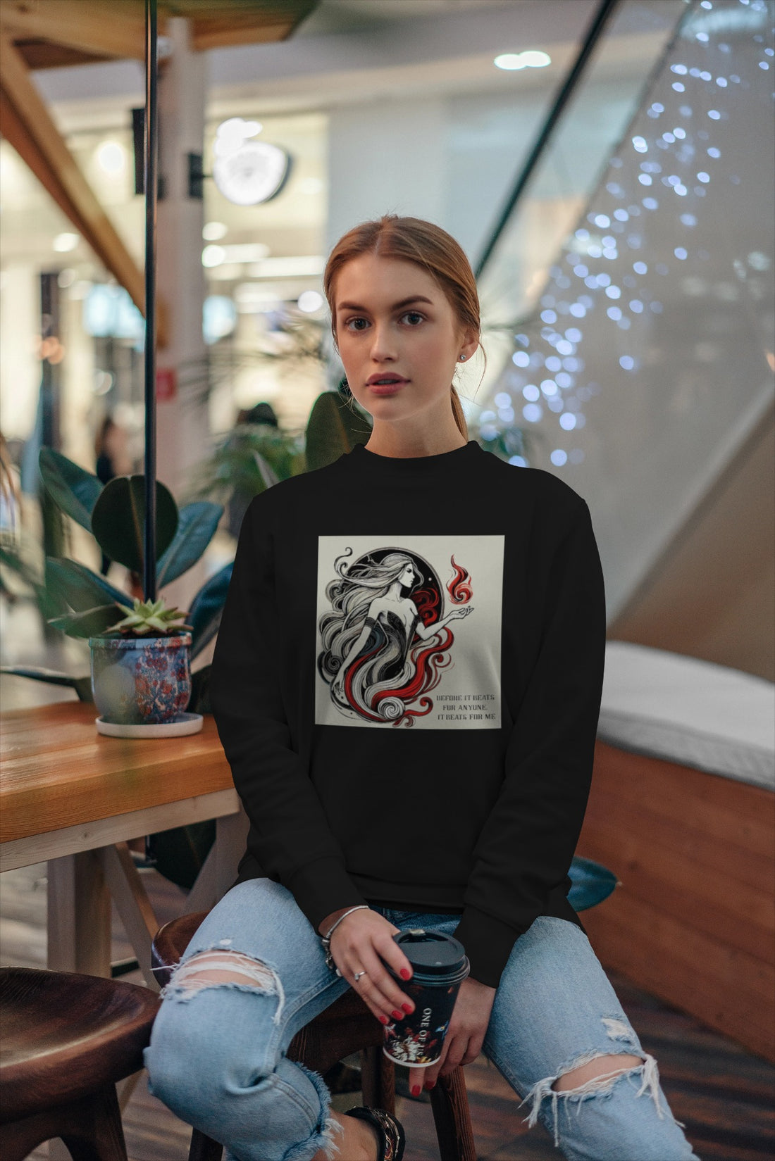 Ziddi Prints Oversized Sweatshirt β Self Love is True Love