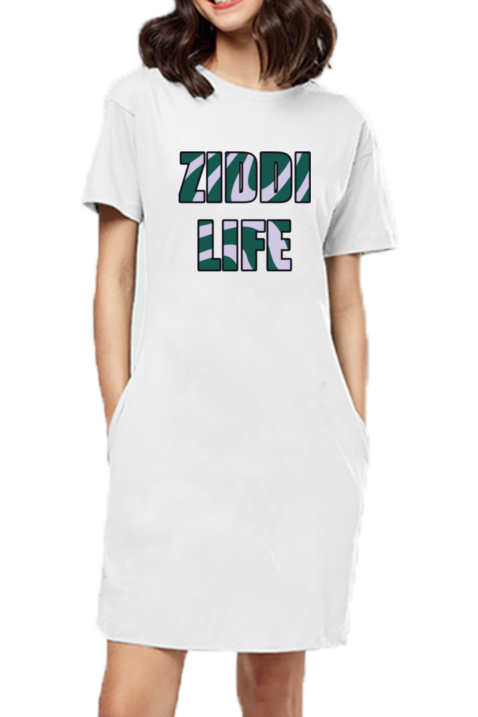 Ziddi Prints "Ziddi Life" Night Dress – Sleep in Style, Live with Confidence