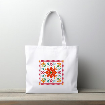 ZIDDI PRINTS  Tote Bag for Women | Festive Season Special Phulkari bags for diwali  | Stylish Printed Shoulder Bag for College, Office, Travel & Shopping |  Cotton Fabric | 15kg Load Capacity