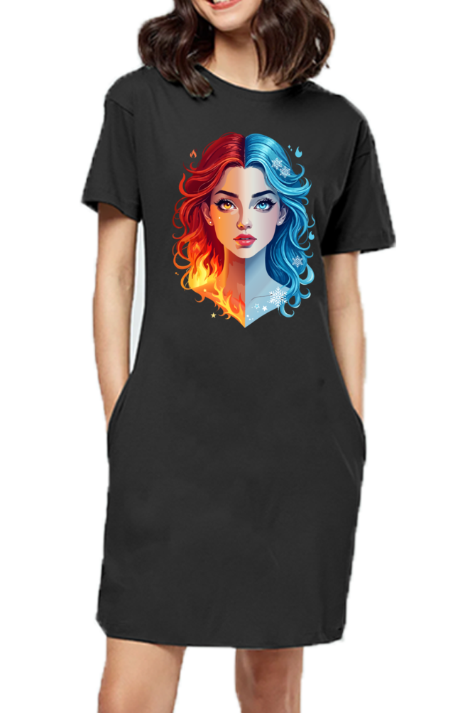 Ziddi Prints Cool Woman on Fire Night T-Shirt – Embrace Passion and Desire