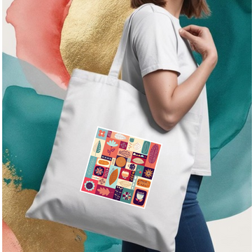 ZIDDI PRINTS - Festive Season Special Fulkari bags |Everyday Large Tote Bag for Women | Stylish Printed Shoulder Bag for College, Office, Travel & Shopping | Cotton Fabric | ZPFS-013