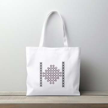 ZIDDI PRINTS Everyday Large Tote Bag for Women | Festive Season Special Kolam design | Stylish Printed Shoulder Bag for College, Office, Travel & Shopping | Cotton Fabric | 15kg Load Capacity