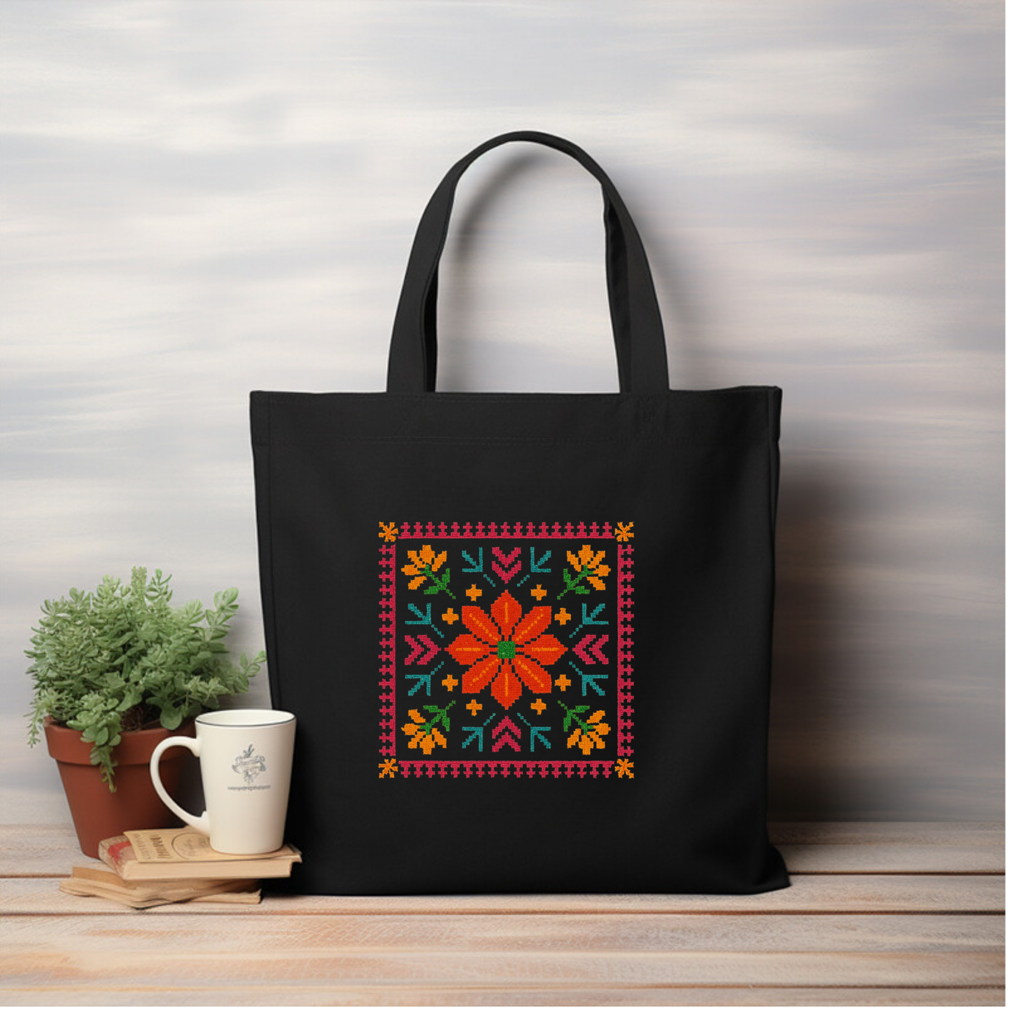 ZIDDI PRINTS - Festive Season Special Fulkari bags |Everyday Large Tote Bag for Women | Stylish Printed Shoulder Bag for College, Office, Travel & Shopping | Cotton Fabric | ZPFS-12