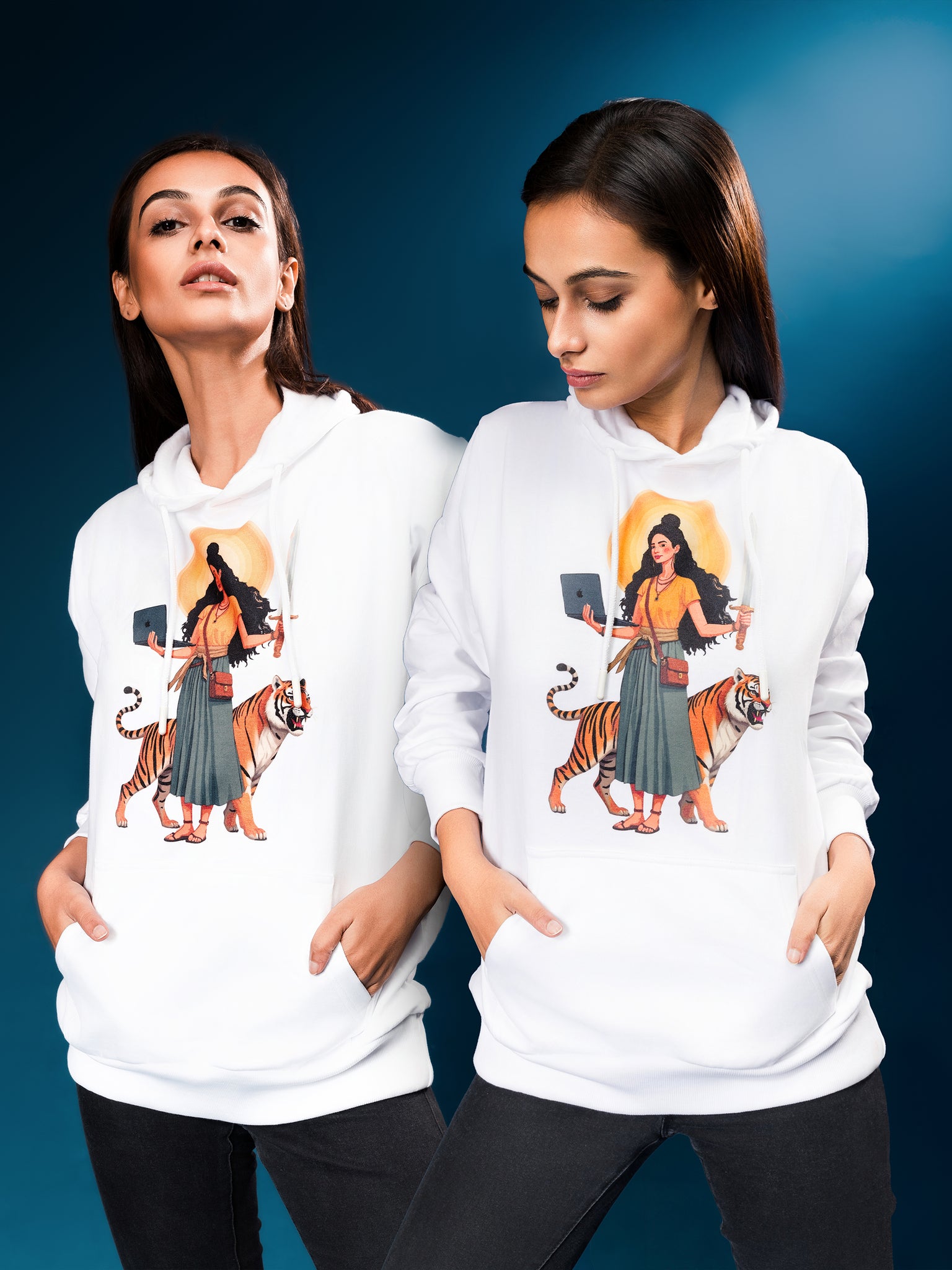 The Ziddi Prints-Modern Woman- Hooded Sweatshirt