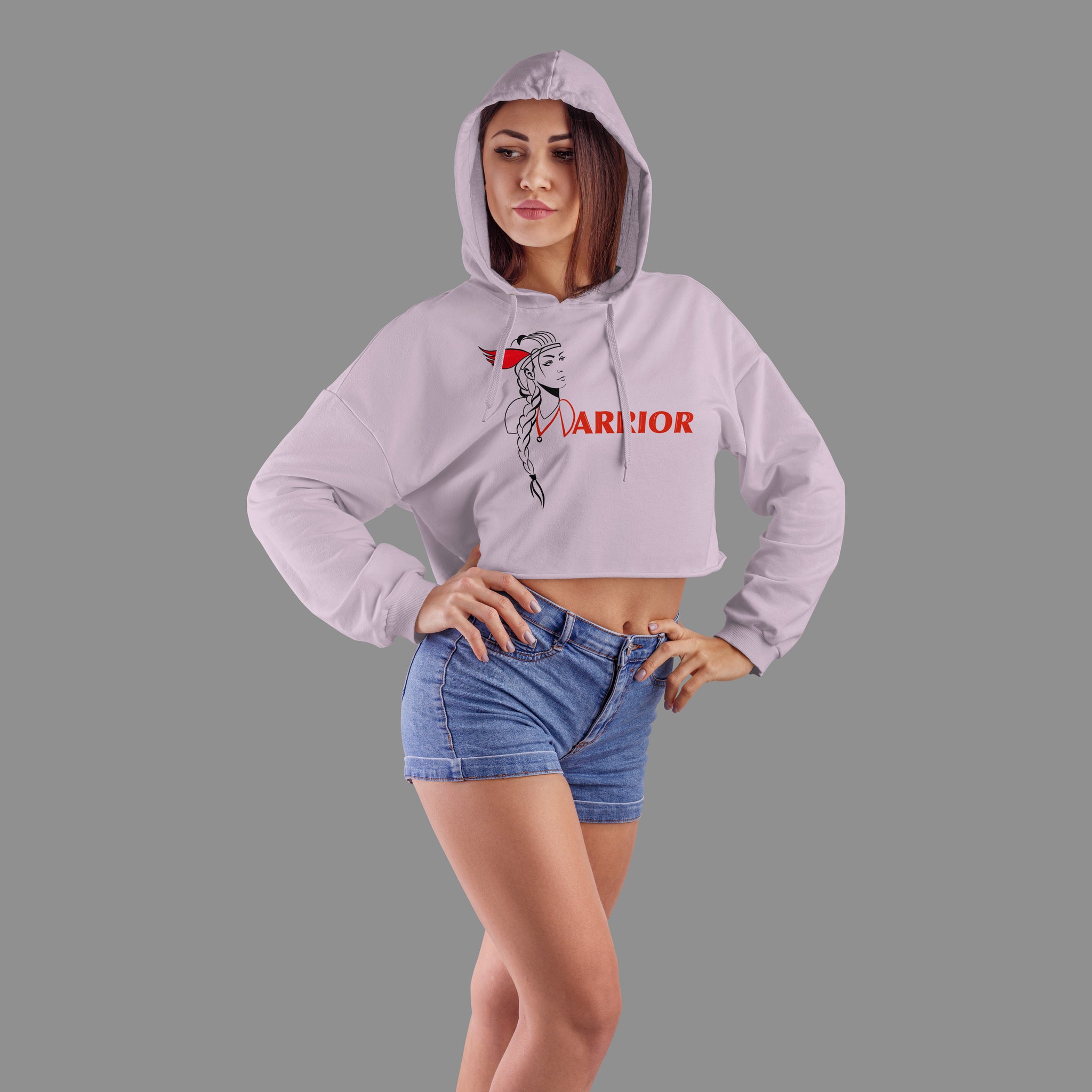 The Ziddi Prints-Warrior-Crop Hoodie