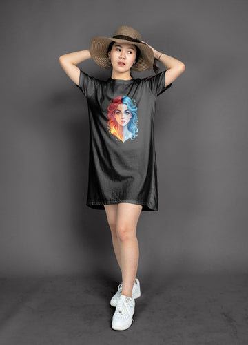 Ziddi Prints Cool Woman on Fire Night T-Shirt – Embrace Passion and Desire
